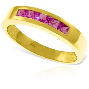 0.6 Carat 14K Solid Yellow Gold Rings Natural Pink Sapphire