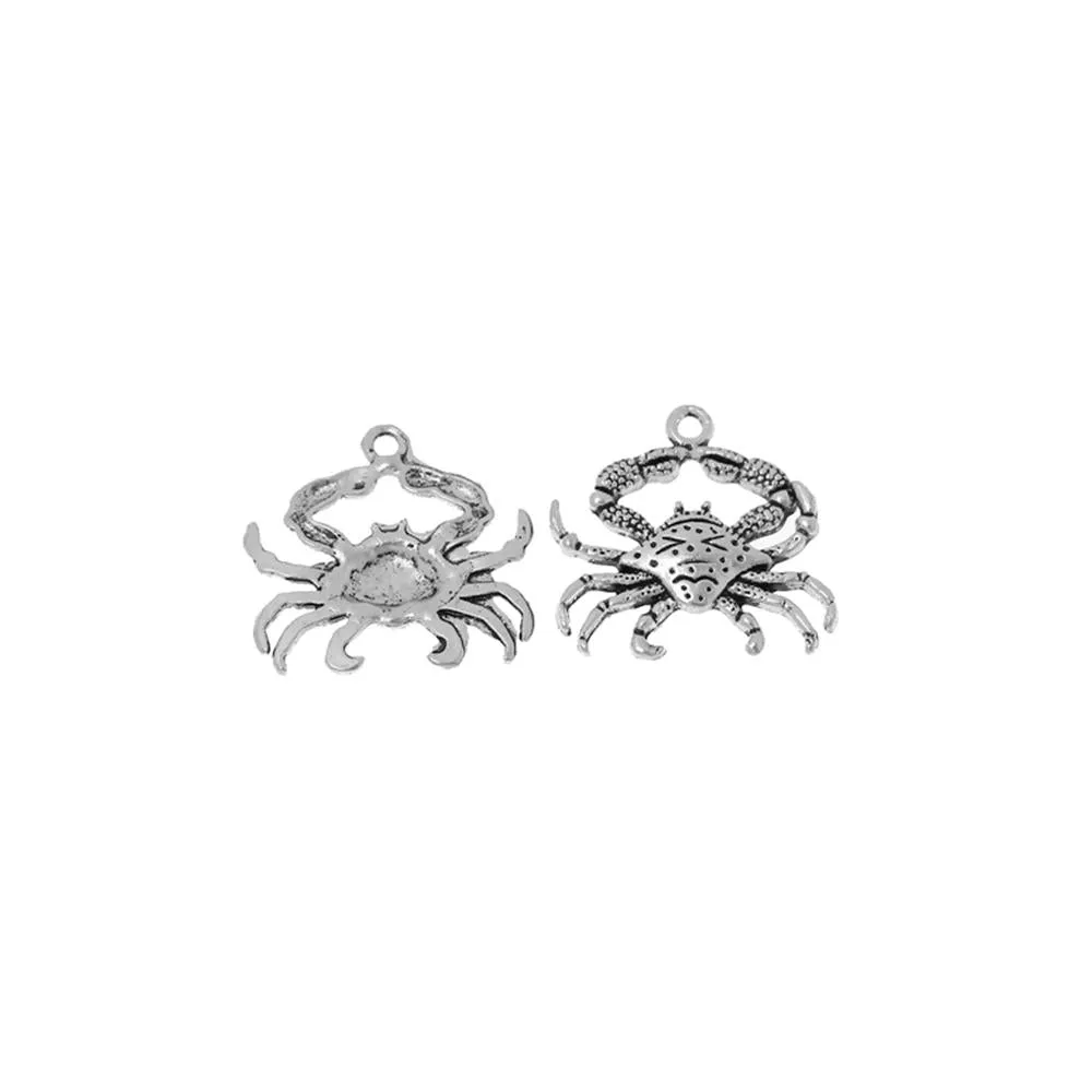 10 Pcs Tibetan Silver CRAB 23mm x 22mm Charms Pendants, Lead & Nickel Free Metal Charms Pendants Beads