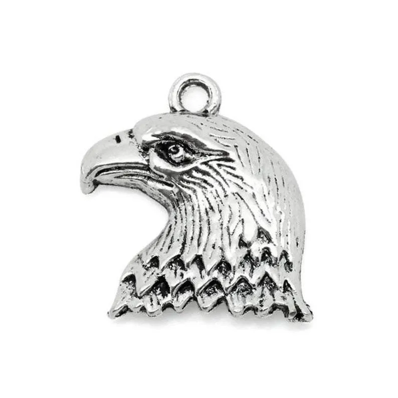 10 Pcs Tibetan Silver EAGLE HEAD 22mm x 19mm Charms Pendants, Lead & Nickel Free Metal Charms Pendants Beads