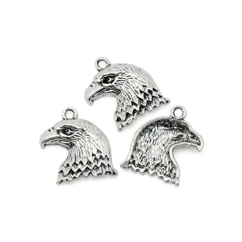 10 Pcs Tibetan Silver EAGLE HEAD 22mm x 19mm Charms Pendants, Lead & Nickel Free Metal Charms Pendants Beads