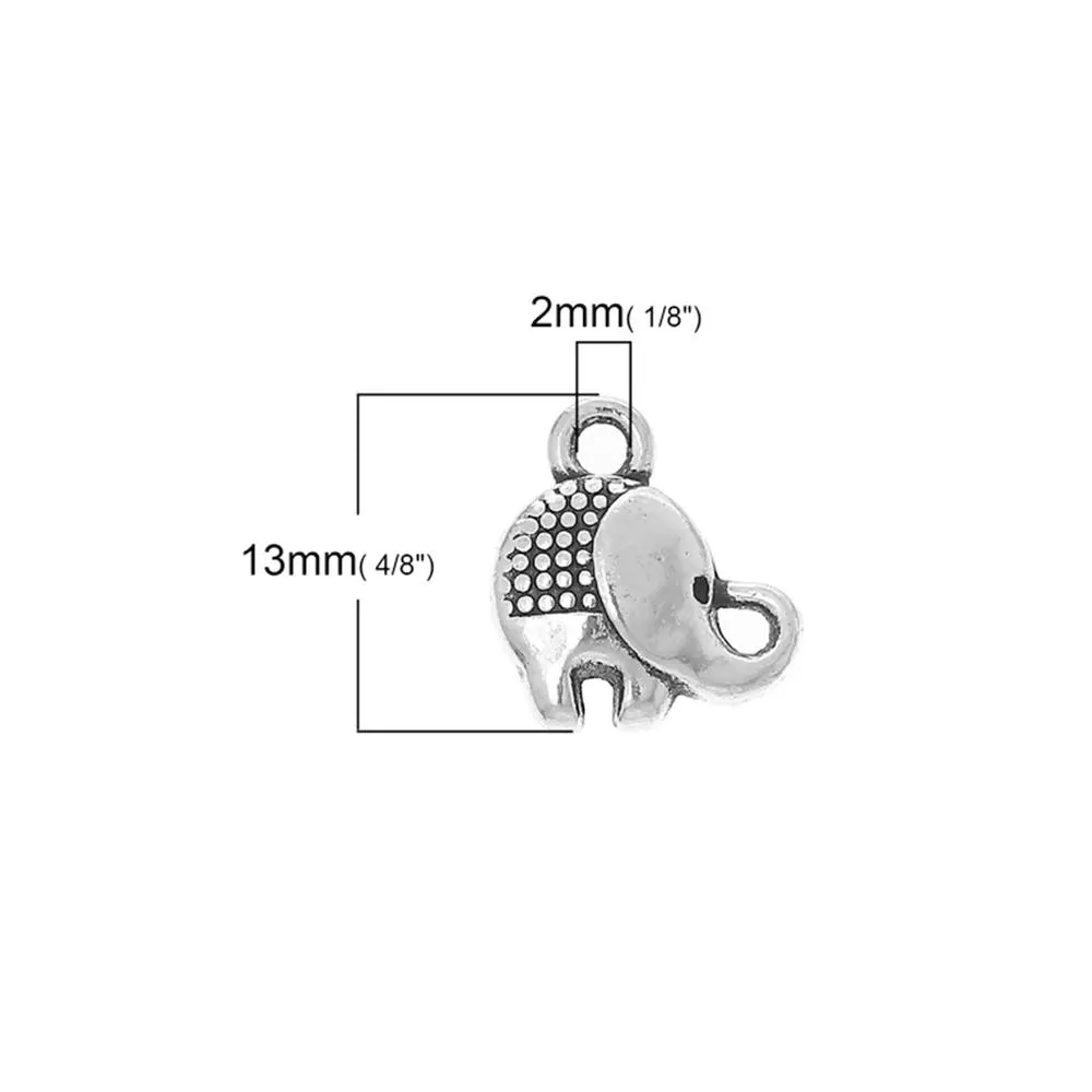 10 Pcs Tibetan Silver ELEPHANT 3D 13mm x 12mm Charms Pendants, Lead & Nickel Free Metal Charms Pendants Beads