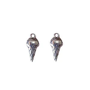 10 Pcs Tibetan Silver ice cream Cone Holiday 19X8mm 3D Charms Pendants