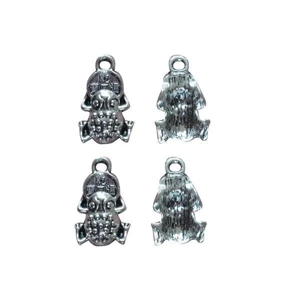 10 Pcs Tibetan Silver Jin Chan Money Feng Shui Lucky 18X11mm 3D Charms Pendants