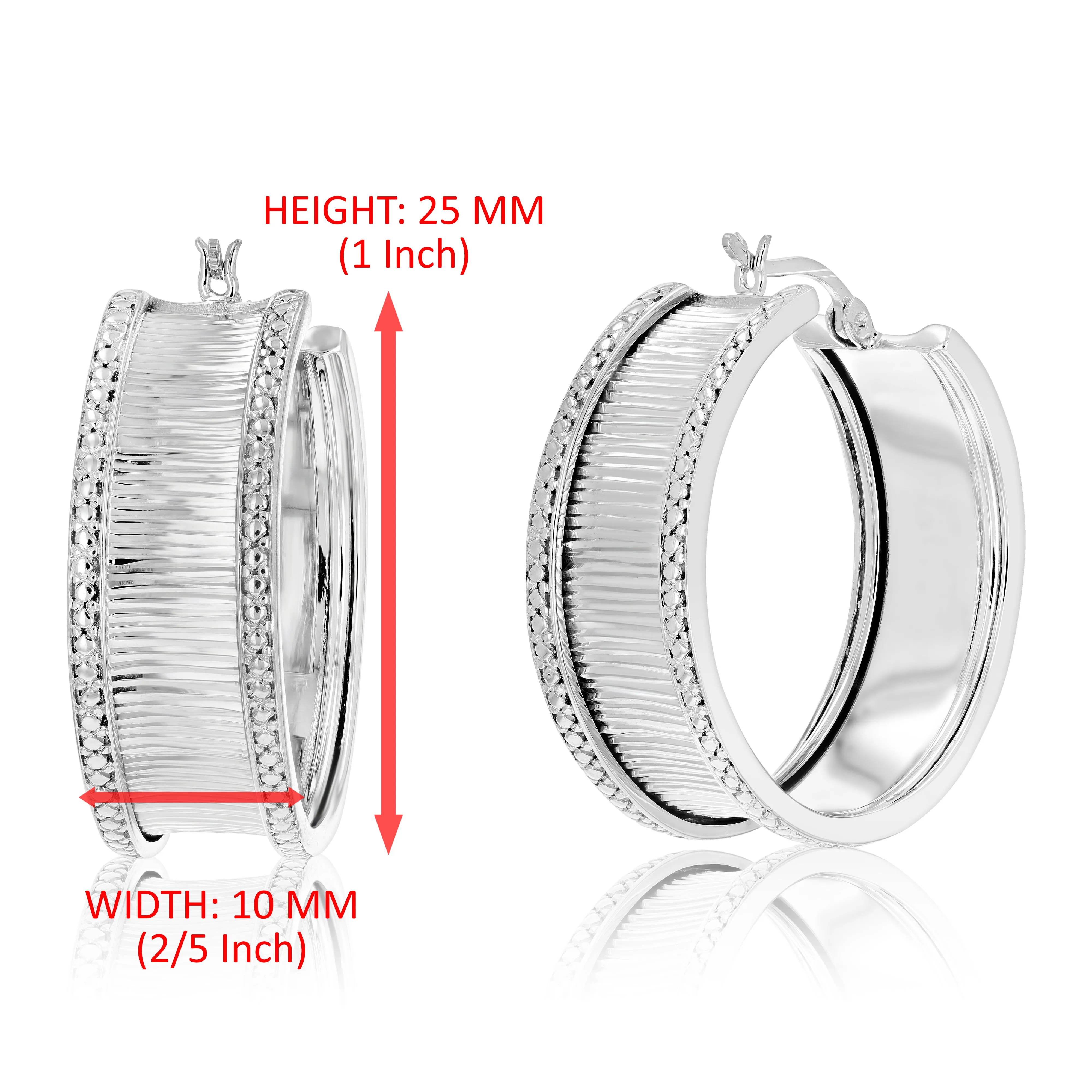 1/4 cttw Fashion Diamond Hoop Earrings in Sterling Silver