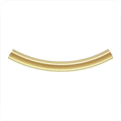 14K Gold Filled Curved Tube - 3mm x 30mm (1 Pair)