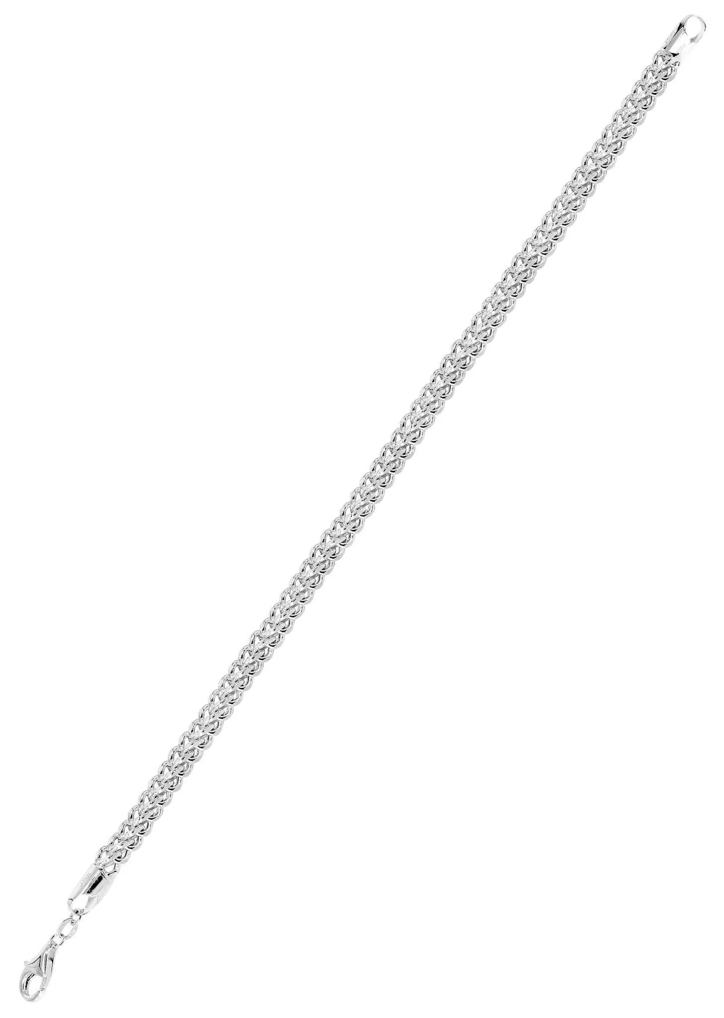 14K White Gold Bracelet  Semi Solid  Franco Diamond Cut