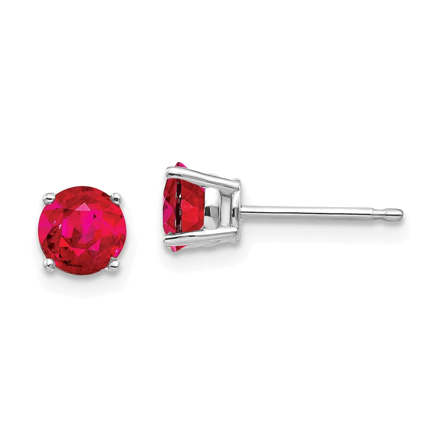 14k White Gold Ruby Earrings