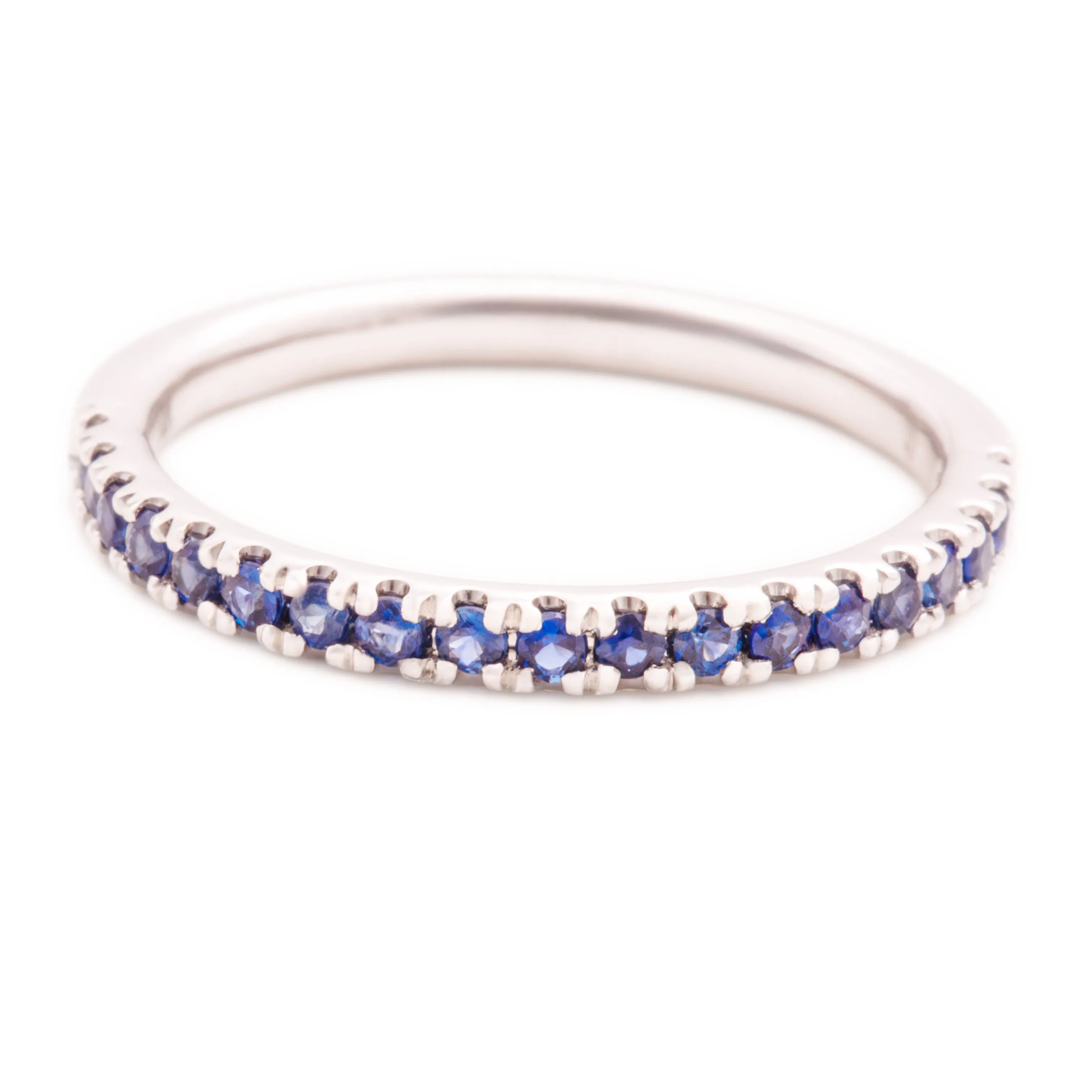 14k White Gold Sapphire Band