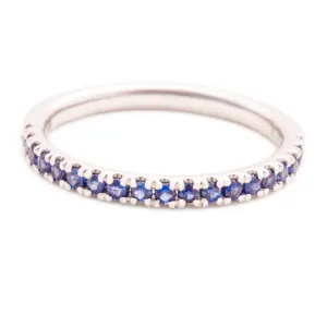 14k White Gold Sapphire Band