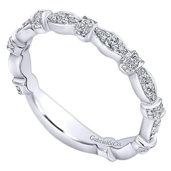 14k White Gold Stackable Diamond Ring