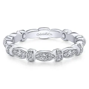 14k White Gold Stackable Diamond Ring