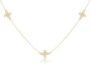 15" Choker Simplicity Chain Gold - Classic Beaded Signature Cross Gold