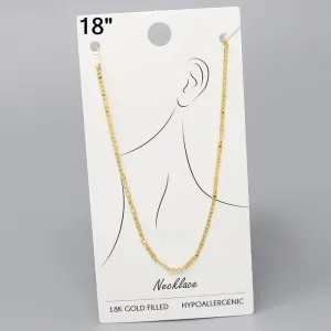 18K Gold Dipped Marine Chain Necklace - 18"