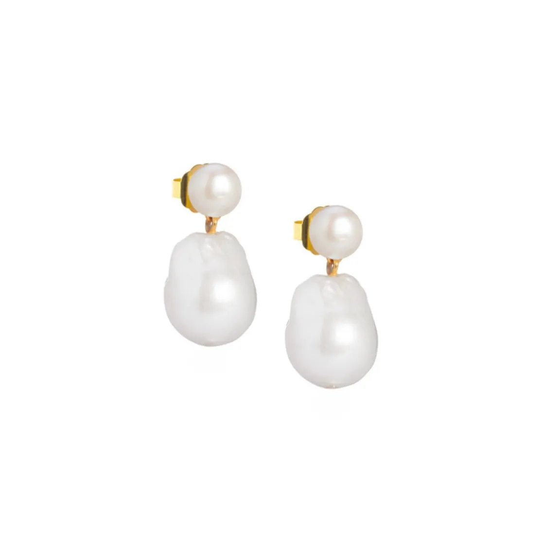 18k Gold Vermeil Baroque Pearl Drop Earrings: The Ella