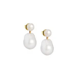 18k Gold Vermeil Baroque Pearl Drop Earrings: The Ella