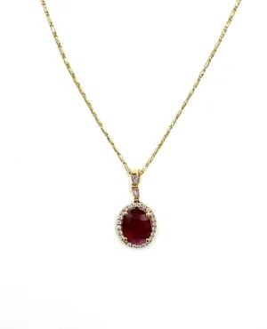 18K Yellow Gold Ruby Pendant