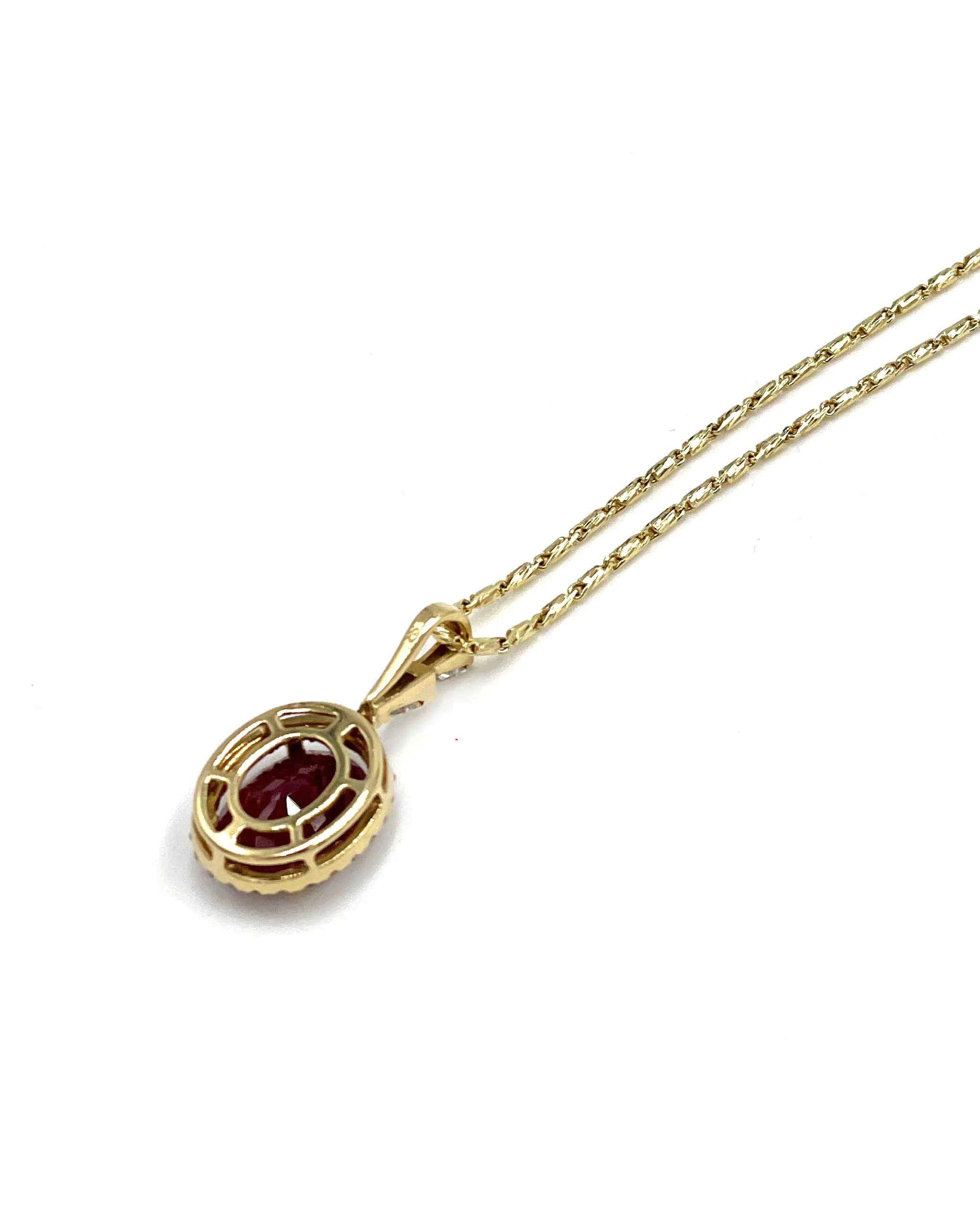 18K Yellow Gold Ruby Pendant