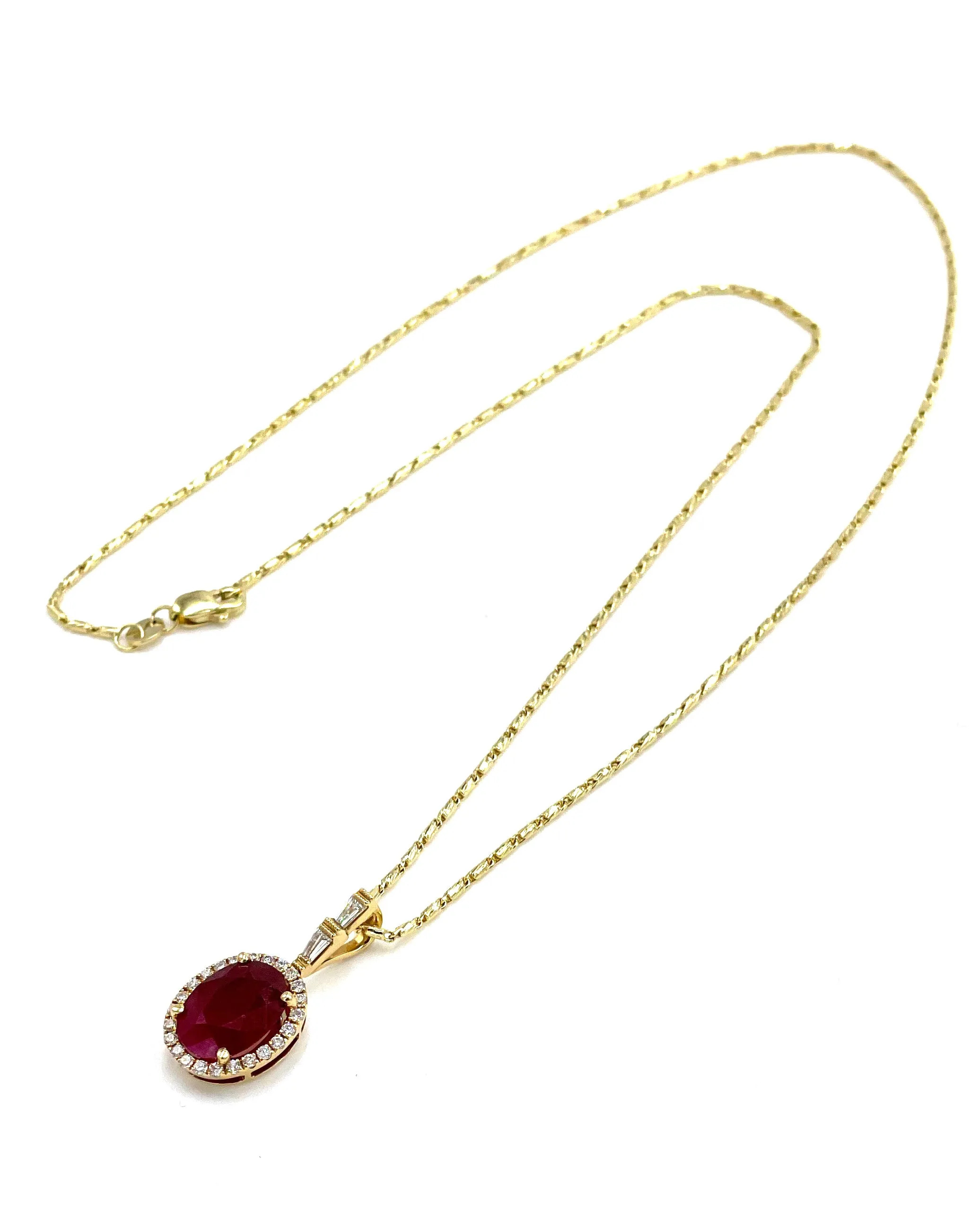 18K Yellow Gold Ruby Pendant