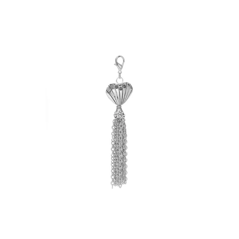 2 Pcs Tibetan Silver HEART TASSEL 102mm x 22mm Charms Pendants, Lead & Nickel Free Metal Charms Pendants Beads