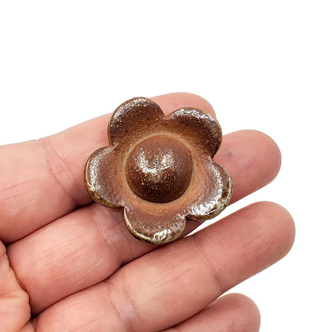 (20% Off) Ceramic Pin - Plum Sakura with Small Center by Jennifer Fujimoto