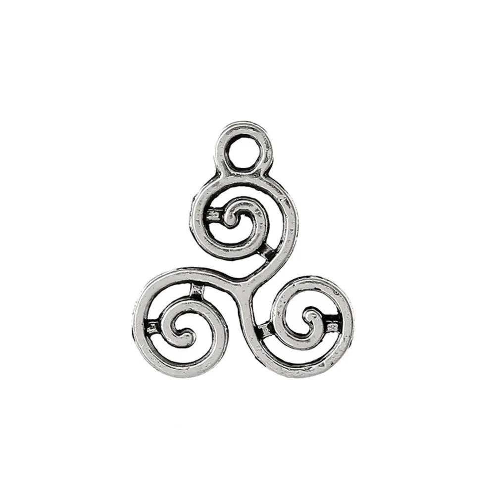 20 Pcs Tibetan Silver CELTIC TRISKELION 3D 16mm x 13mm Charms Pendants, Lead & Nickel Free Metal Charms Pendants Beads