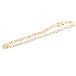 4.50ct 14k Yellow Gold Diamond Tennis Bracelet