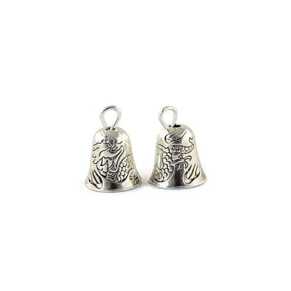 5 Pcs Silver Alloy Bells Wedding Chinese Prayer Bell 14X10mm 3D Charms Pendants