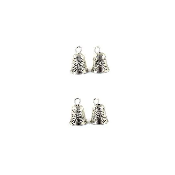 5 Pcs Silver Alloy Bells Wedding Chinese Prayer Bell 14X10mm 3D Charms Pendants