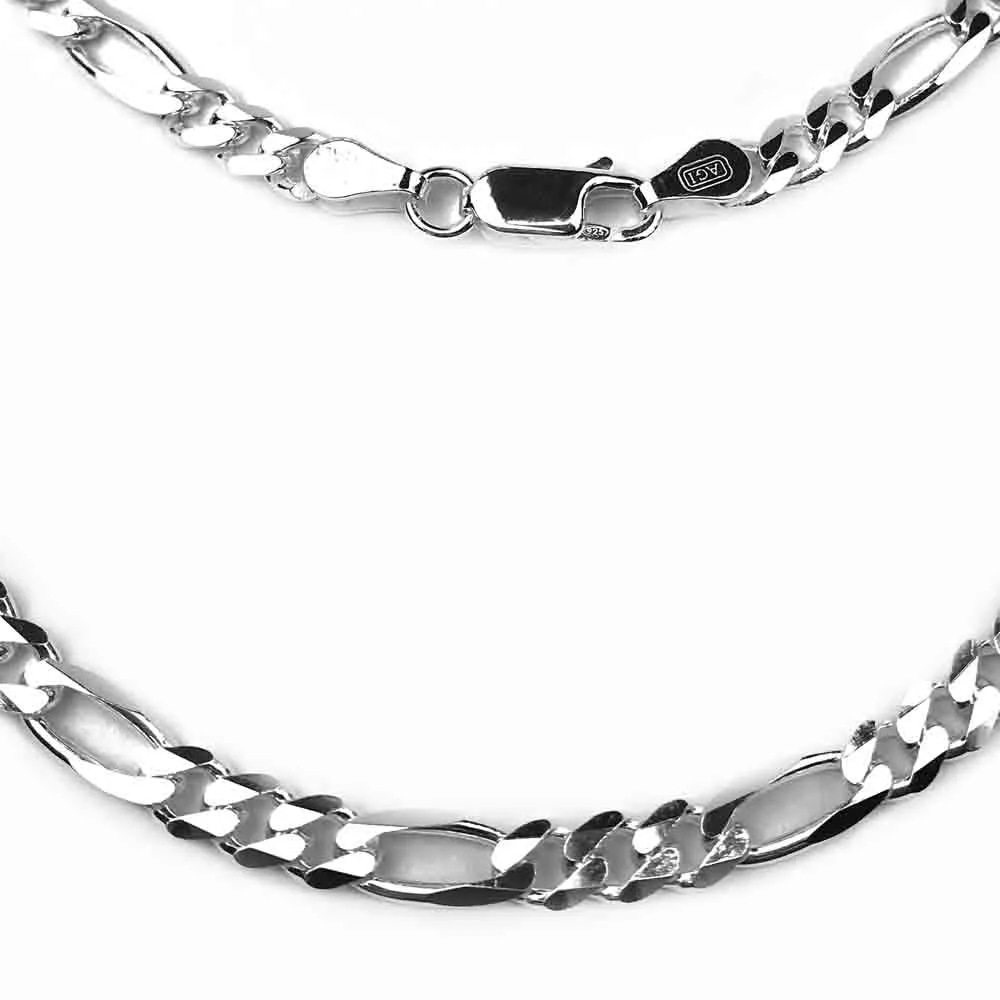 5.0 mm Sterling Silver Figaro Chain - LUXURY WEIGHT | #C5531