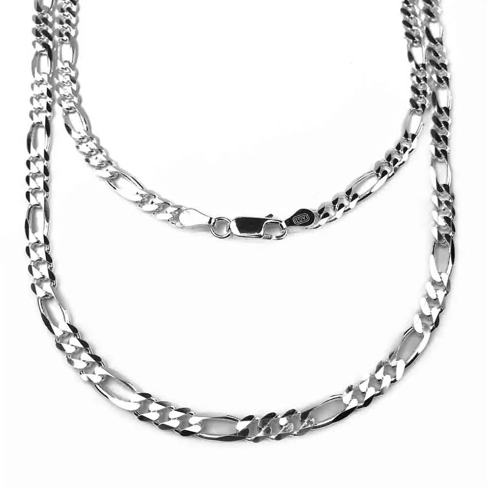 5.0 mm Sterling Silver Figaro Chain - LUXURY WEIGHT | #C5531