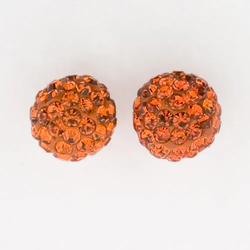 8mm Pave Ball Earrings