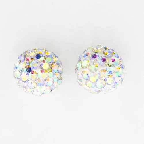 8mm Pave Ball Earrings