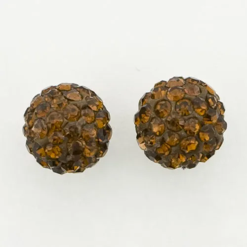 8mm Pave Ball Earrings