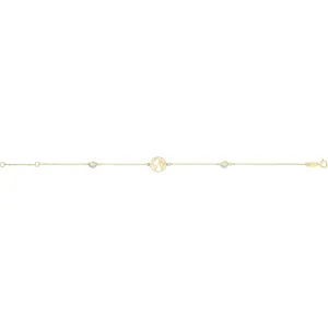 9CT GOLD WORLD BRACELET WITH CZ