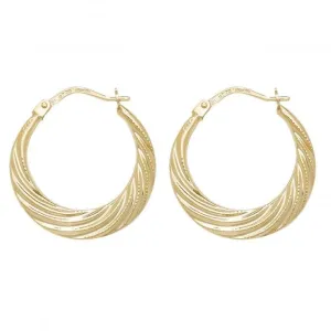 9ct Yellow Gold Creole Earrings ER073