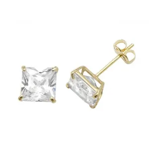 9ct Yellow Gold Zirconia Stud Earrings ES470