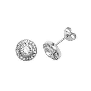 Acotis Silver Stud Earrings Zirconia Set 51038