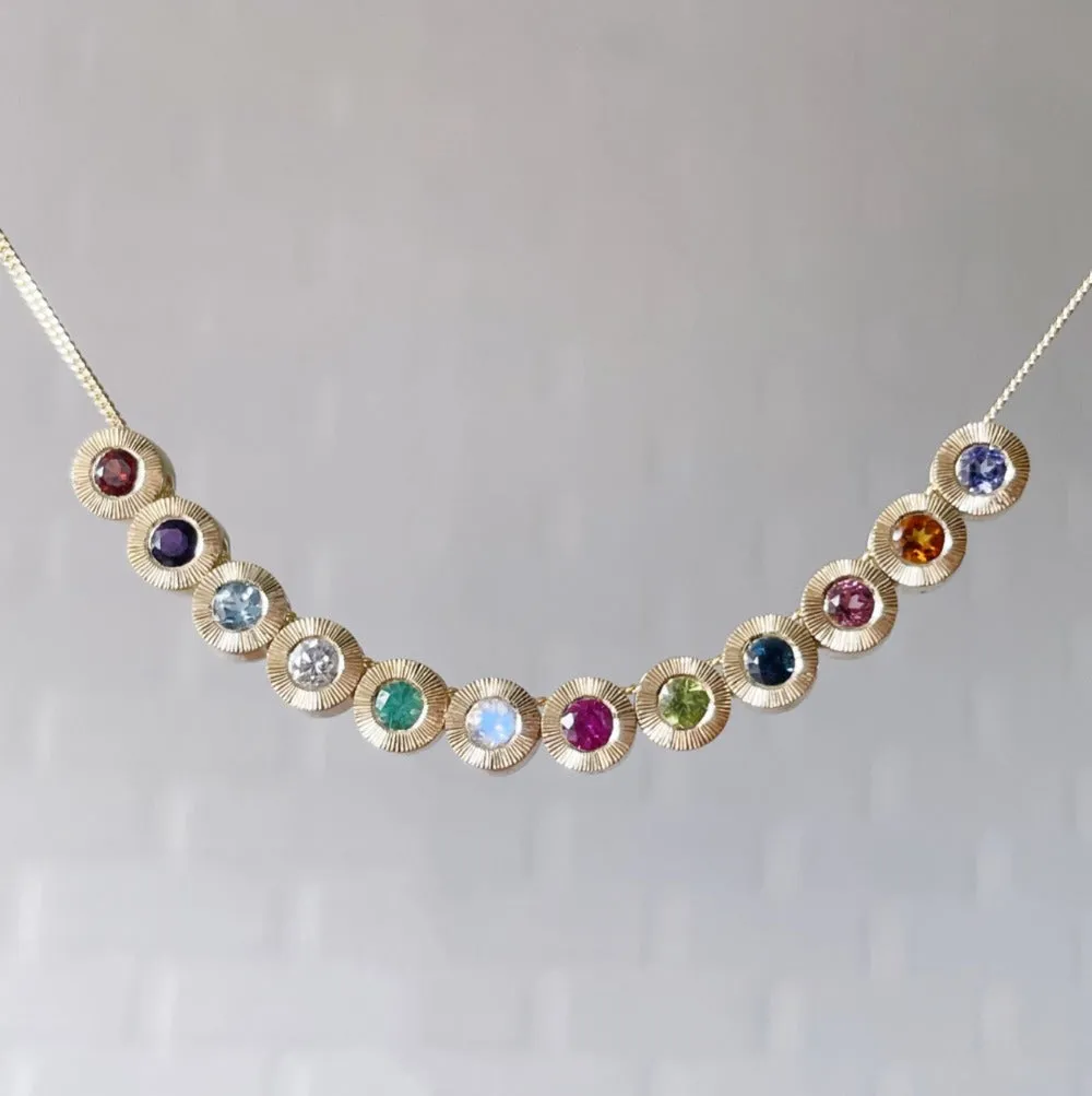 Add On - Small Aurora Birthstone Pendant in Yellow Gold