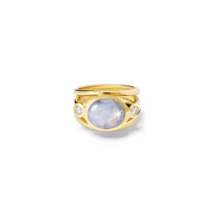 Aeneus Ring 18ct Yellow Gold - Star Pale Sapphire & Diamond