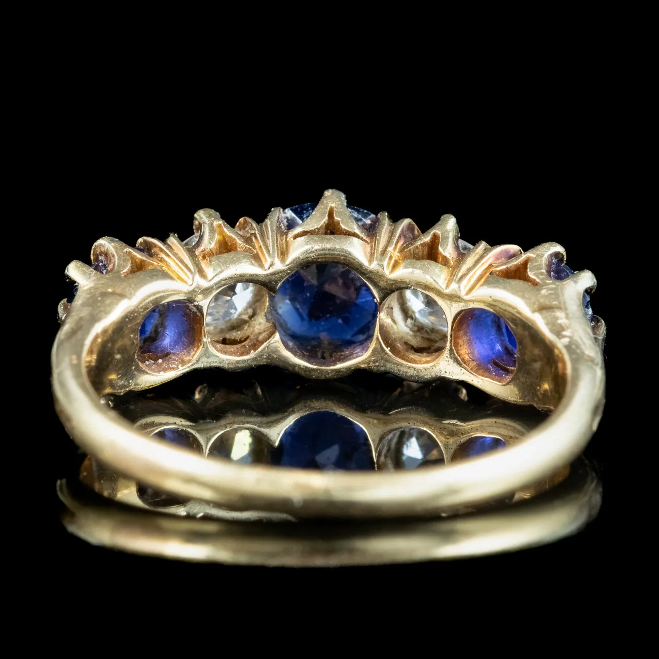 Antique Edwardian Sapphire Diamond Ring 1.20ct Sapphire