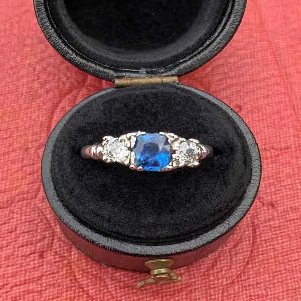 Antique Three Stone Sapphire Ring