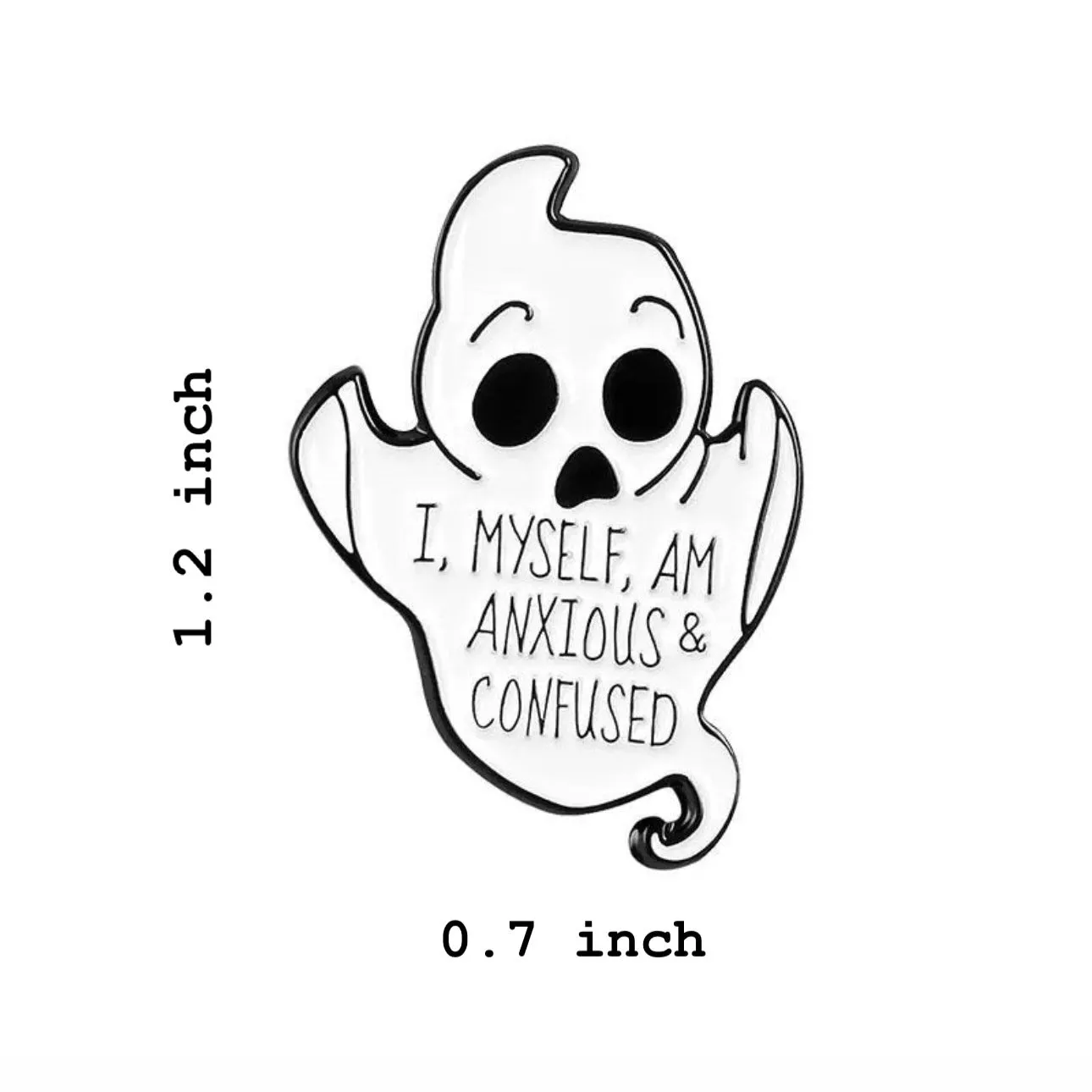 Anxious Ghost Brooch Enamel Pin