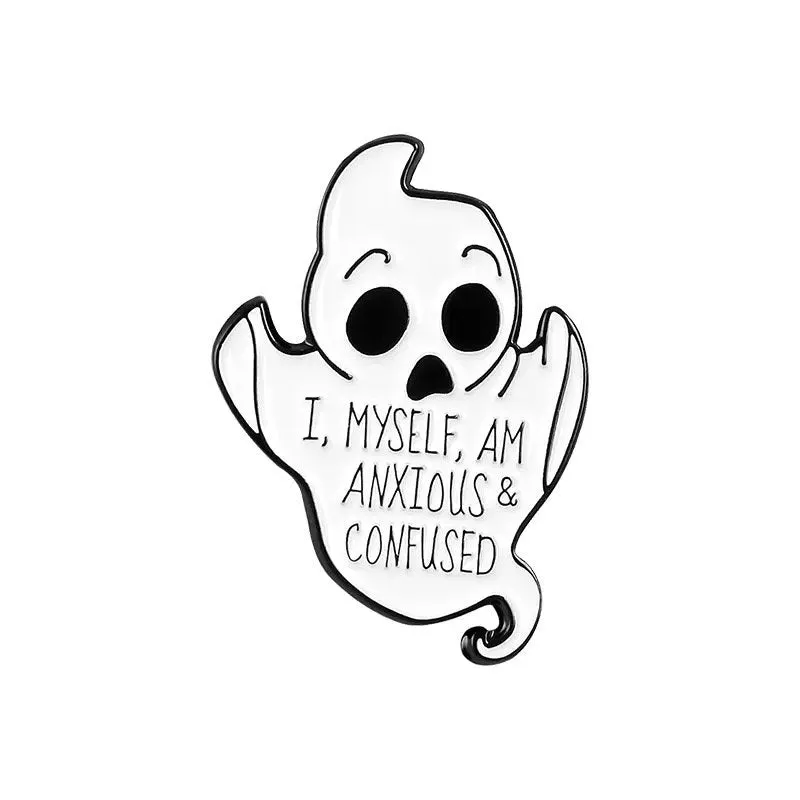 Anxious Ghost Brooch Enamel Pin