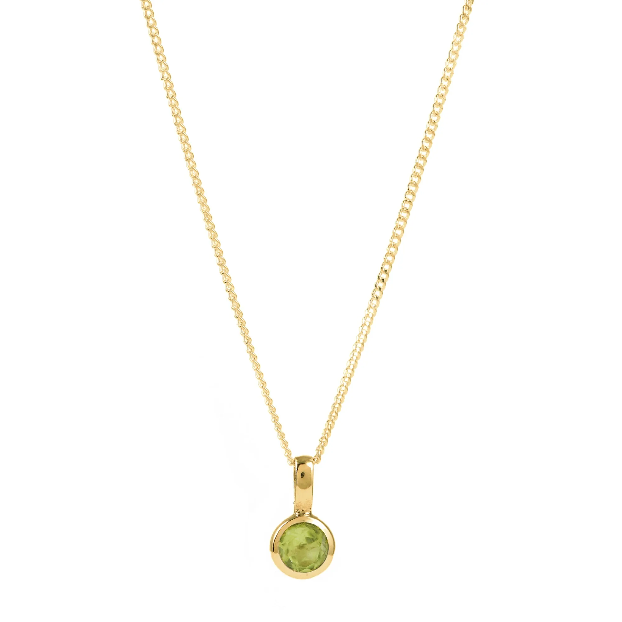 August Birthstone Charm Necklace - Peridot