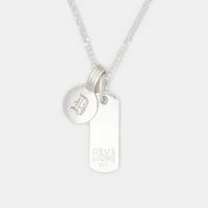 Baby Lion Tag Medallion Combo Necklace in Silver