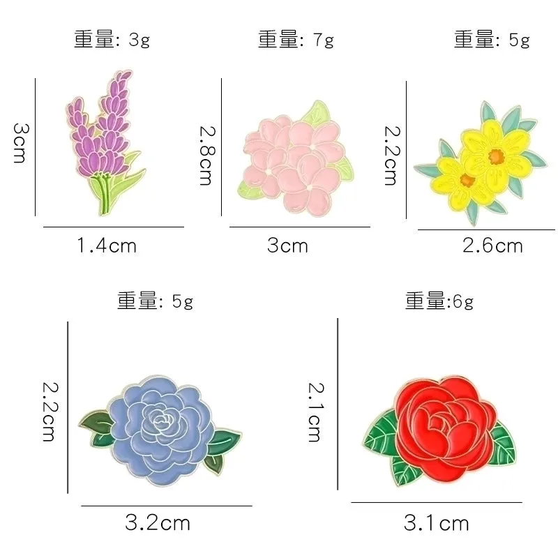 Basic Pin Flower Alloy Enamel Women'S Brooches