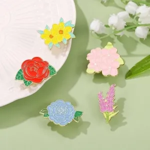 Basic Pin Flower Alloy Enamel Women'S Brooches