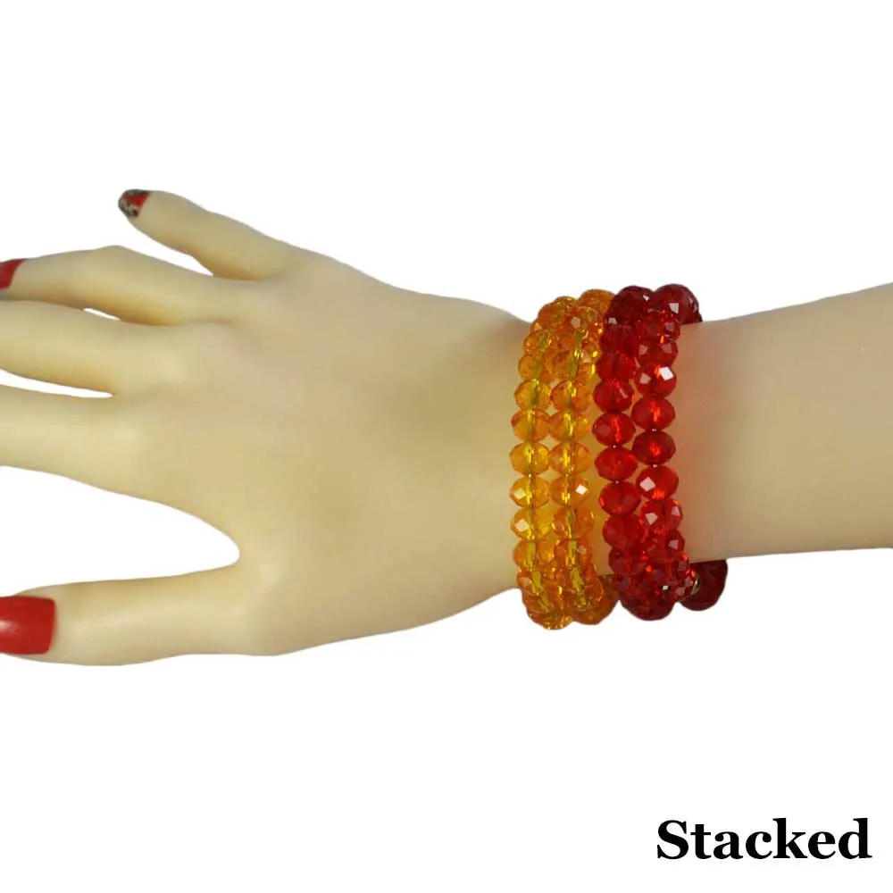 Beaded Yellow Wrap Bracelet with Gold Ball - BG401Y