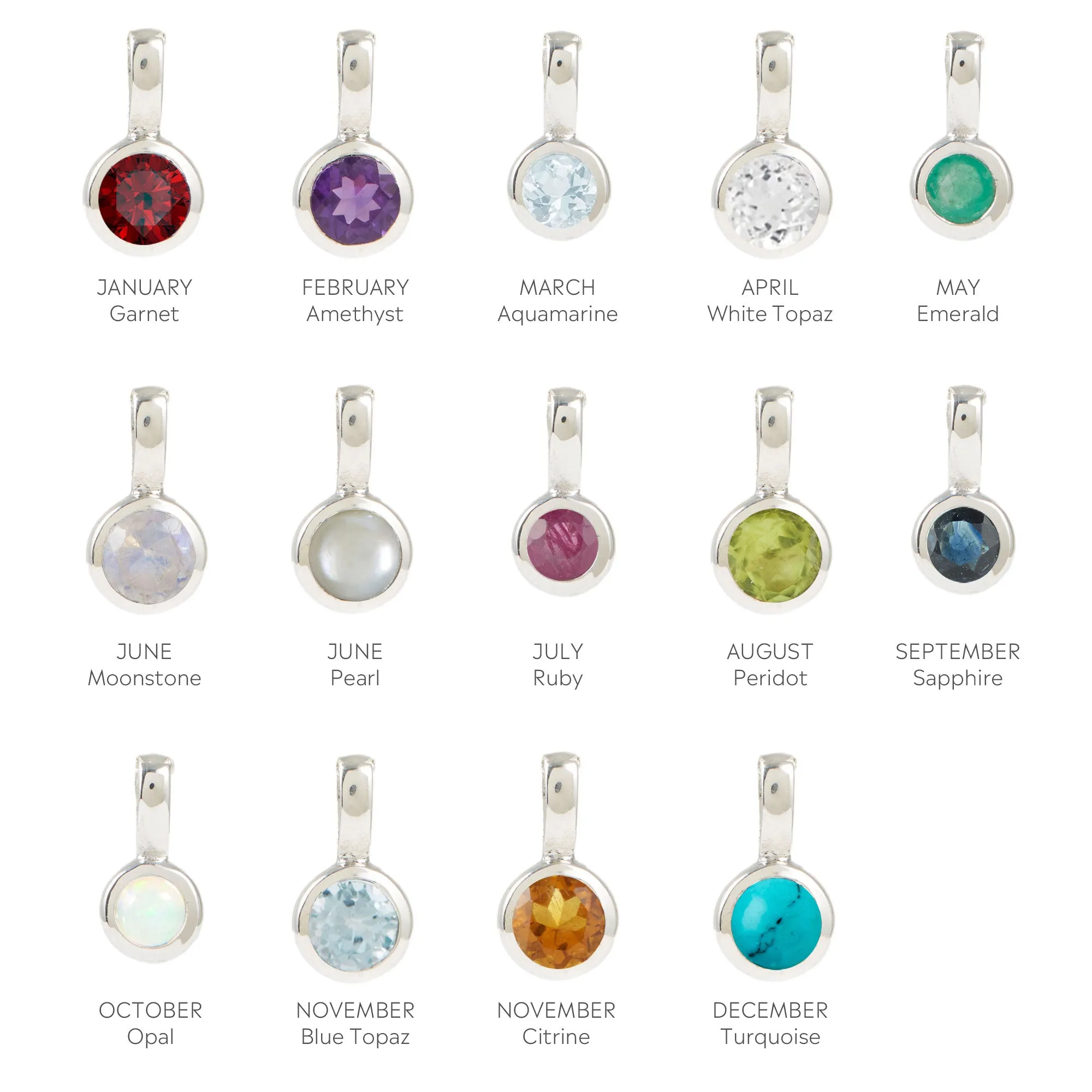 Birthstone Charm Pendants