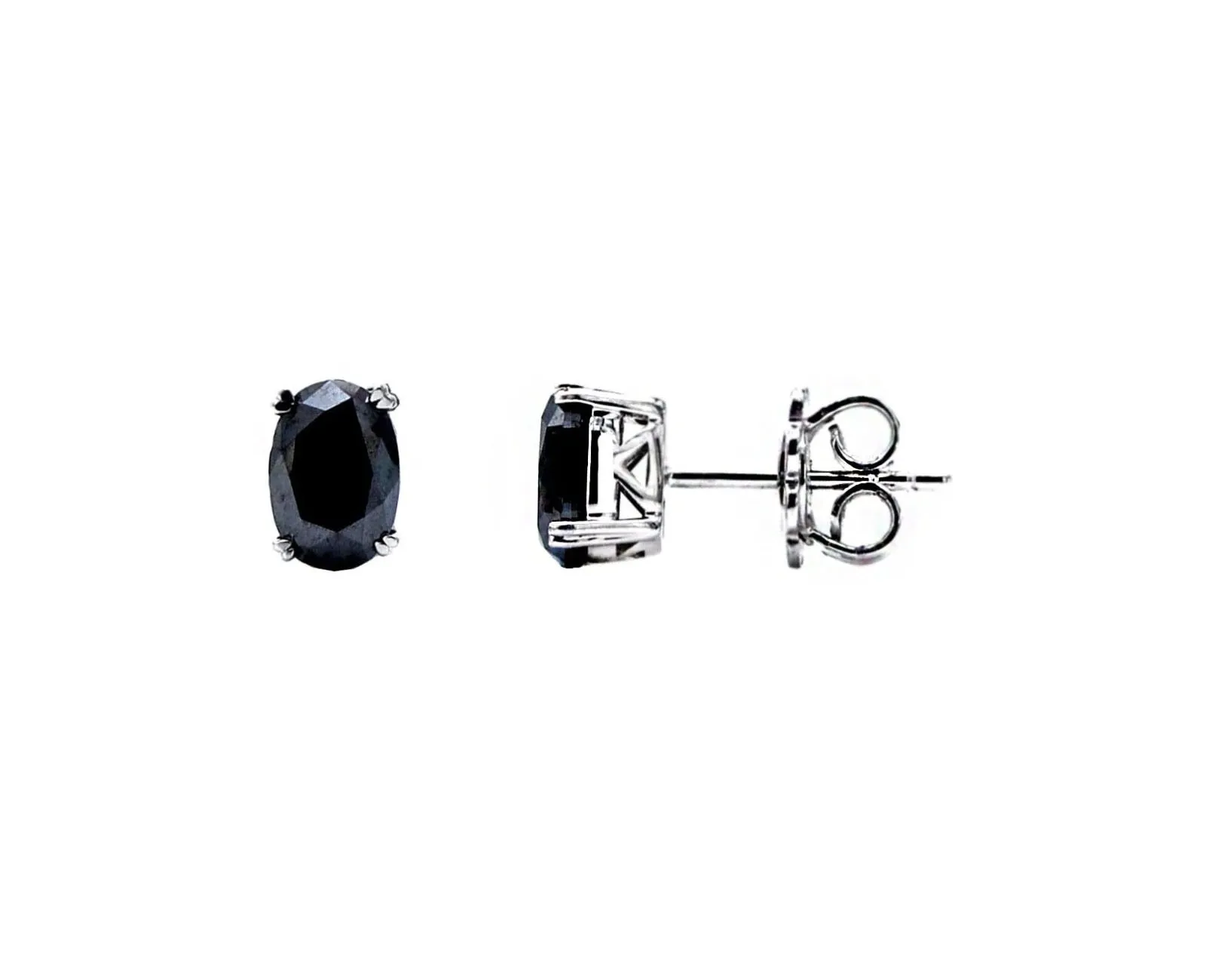 Black Diamond Oval Earrings